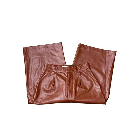 Abercrombie & Fitch Faux Vegan Leather Brown High Waisted Shorts Size XS